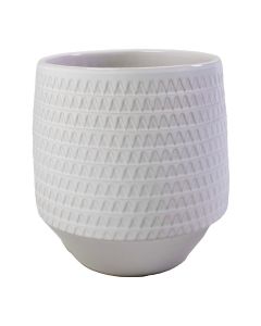 Abbyss Blumentopf Keramik Weiss h15 d14,5 