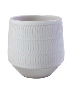 Wave Bloempot Keramiek Wit h15 d14,5