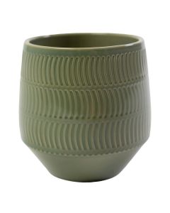 Wave Flowerpot Ceramic Green h15 d14,5
