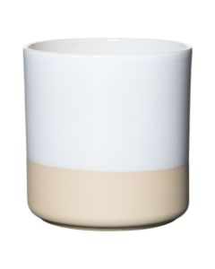 Cylinder Cache-Pot en Céramique Dip-Dye Blanc h17 d17