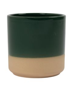 Cylinder Bloempot Keramiek Dip-Dye Donker Groen h17 d17 
