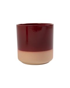 Cylinder Planter Ceramic Dip-Dye Bordeaux Red h10 d10 