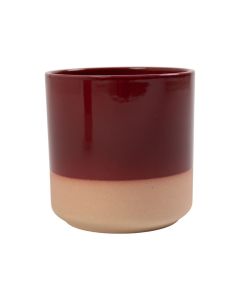 Cylinder Cache-Pot en Céramique Dip-Dye Rouge Bordeaux h13 d13