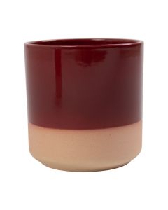 Cylinder Bloempot Keramiek Dip-Dye Bordeaux Rood h15 d15 