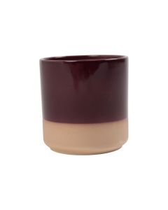Cylinder Cache-Pot en Céramique Dip-Dye Violet Aubergine h10 d10