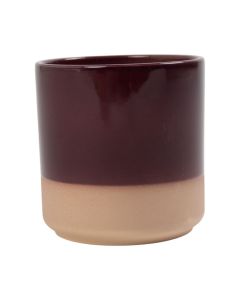 Cylinder Bloempot Keramiek Dip-Dye Aubergine Paars h15 d15