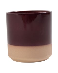 Cylinder Blumentopf Keramik Dip-Dye Aubergine Lila h17 d17