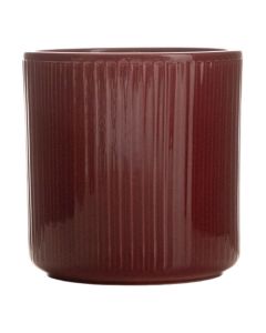 Cylinder Blumentopf Keramik Stripe Bordeaux Rot h17 d17 