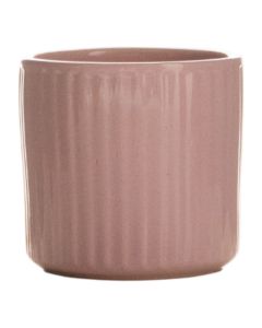 Cylinder Bloempot Keramiek Stripe Zacht Roze h10 d10 
