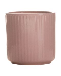 Cylinder Bloempot Keramiek Stripe Zacht Roze h13 d13 