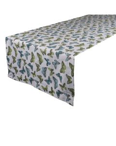 Tablerunner Butterfly Aqua/Gre 50x140