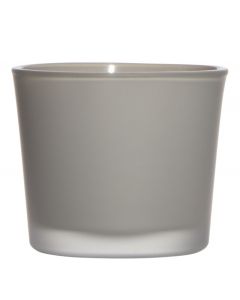 Conner Planter Glass Matt mouse grey h9 d10 