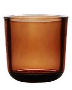 Cooper Regular Tealightholder transparent dark brown h7,5 