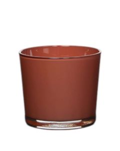Conner Planter Glass regular red brown h9 d10 