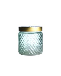 With Lid Vase gold/grün h12 d11