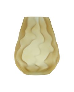 Crinkle Belly Vase yellow h22 d17 