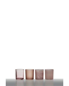 Kraft-Box Photophore rose tendre (set of 4)