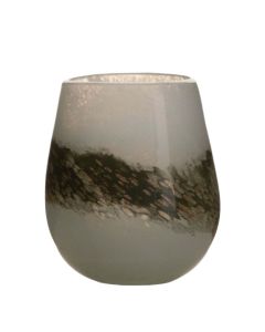 Vase Lucent mundgeblasen weiss grün h15 d15cm