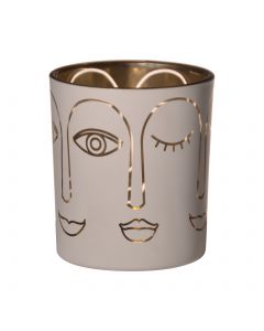 Face Candleholder white h10 d9 