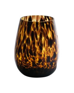 Leopard Mouthblown Tealightholder h12 d9