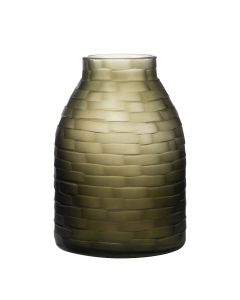 Giza Vaas carved groen grijs h23 d16cm