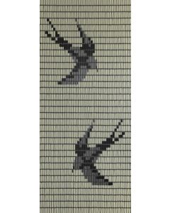 Vliegengordijn Zwaluwen crème - zwart - zilver 90x210 cm
