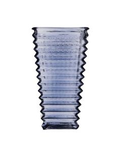 Vase cube line blue h22 d12,5x9,5