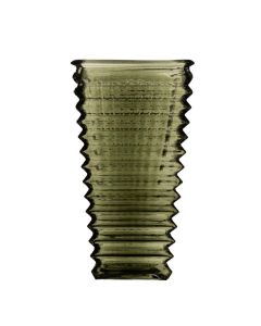 Vase cube line green h22 d12,5x9,5