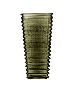 Vase cube line green h27 d14x11