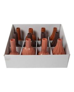 Mini Vase Display 4 assorti brown/grey/pink (12pcs)