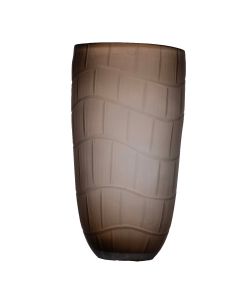 Krabi Vase Carved beige h37,5 d19,5