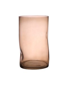 Dented Straight Vase beige h25 d15 