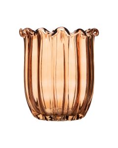 Vase Lotus orange h20 d19cm