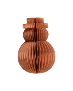 Paper Christmas Ornament Snowman Pale Pink 10 cm