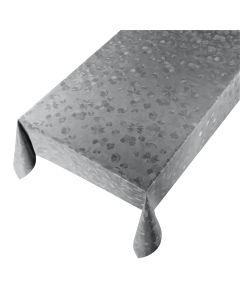 Cristal Flower Pvc Tablecloth donker grey 140cmx20mtr