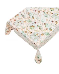 Tea Time Tafelzeil roze rood 140cmx20mtr