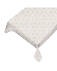 Mozaic floral tablecloth lace look beige-taupe packaged 137cmx220cm