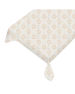 Dense daisy floral tablecloth lace look beige-coffee packaged 137cmx220cm