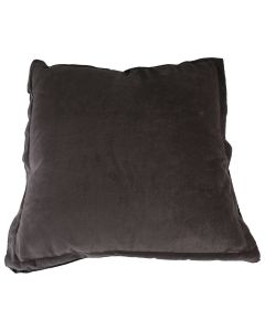 Velvet Overlock Cushion grey 45x45cm 
