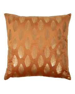 Cushion velvet rust print leaf gold 45 x 45 cm