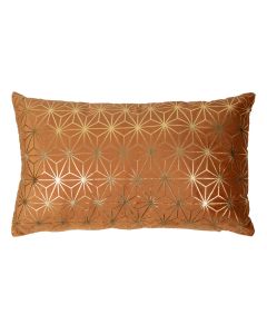 Cushion velvet rust print ice crystal gold 30 x 50 cm