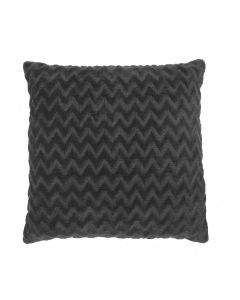 Zigzag Velvet Cushion dark grey 45x45cm 
