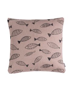 Fishes Kissen Taupe schwarz 45x45cm