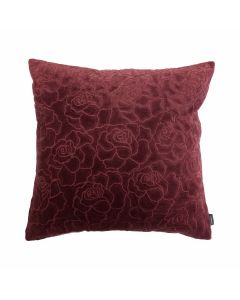 Rose Embroidery Cushion bordeaux 45x45cm 