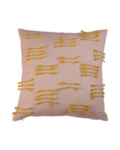 Uneven Ruffle Cushion off white yellow 50x50cm 