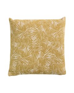 Cushion Jacquard leafs yellow 45x45cm