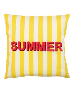 Cushion Outdoor Summer striped yellow/white  45 x45 cm 