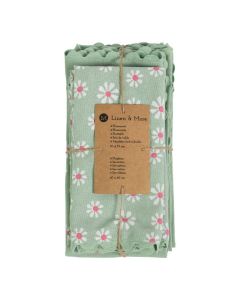 Daisy Flowers Ensemble de cuisine vert 35x50/40x40cm (set of 8) 