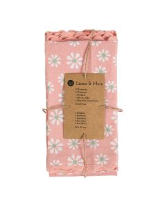 Daisy flowers Kitchenset pink 35x50/40x40cm (set of 8)