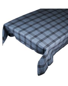 Black Check Tablecloth Textile mirage blue 140x300cm 